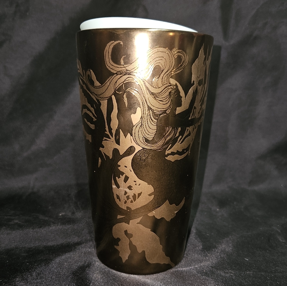 Starbucks Metallic Gold Ceramic Travel Tumbler